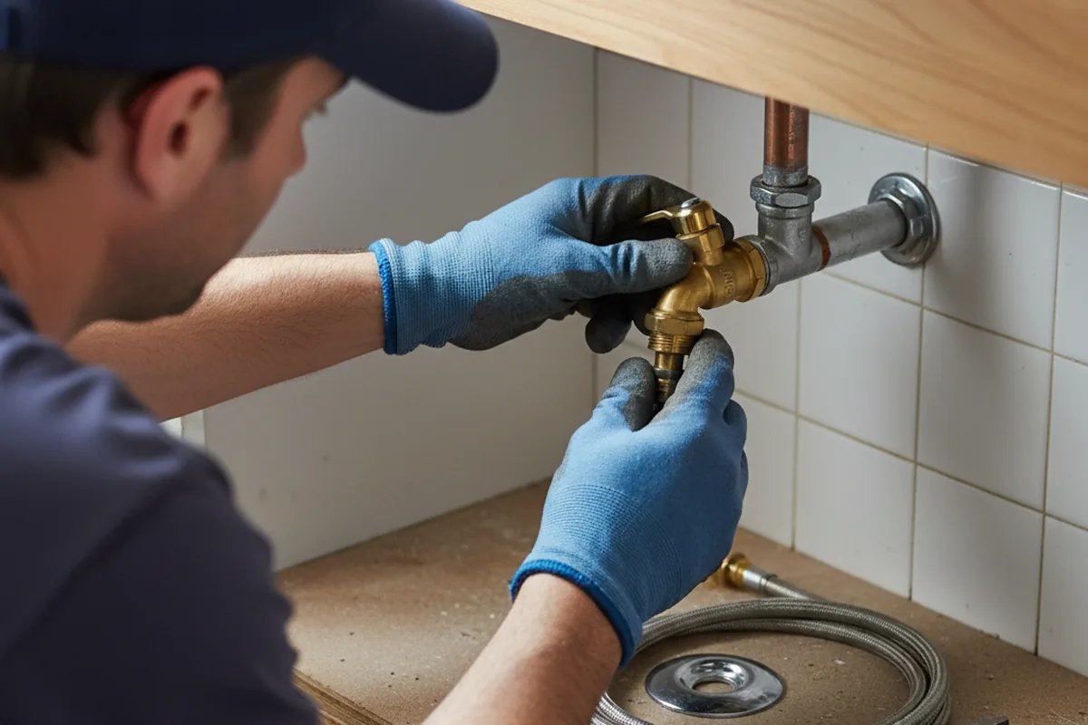 Shutoff valve and fitting work during Faucet and Fixture Repair in Catasauqua